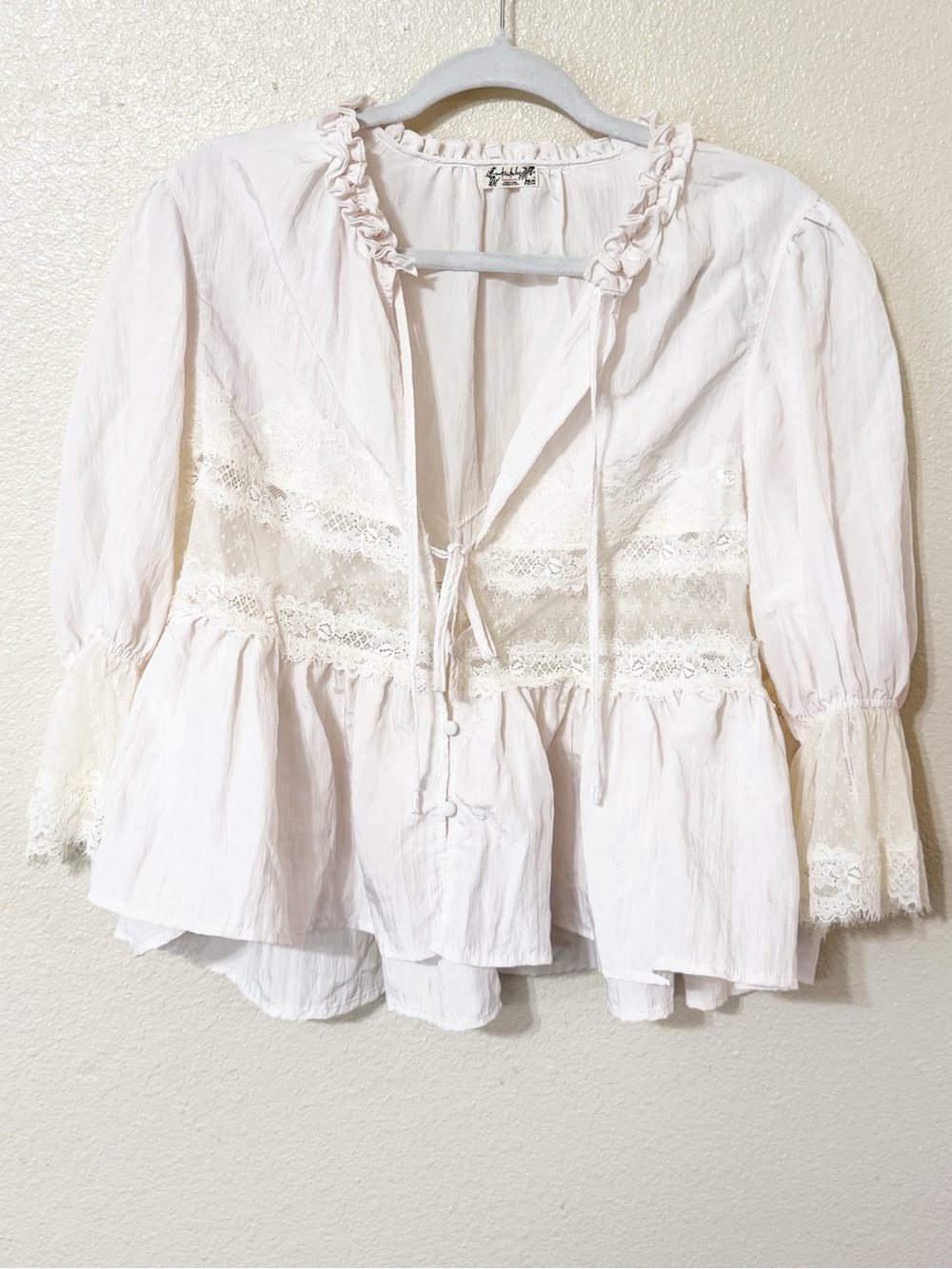 Free People Intimately FP Forever Young Bed Jacket In White Alyssum size Large - Picture 10 of 13